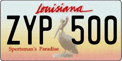 LA license plate ZYP500