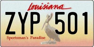 LA license plate ZYP501