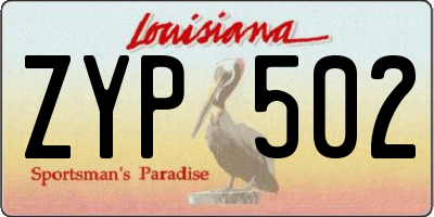 LA license plate ZYP502