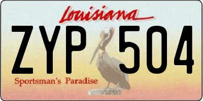 LA license plate ZYP504