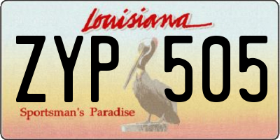 LA license plate ZYP505