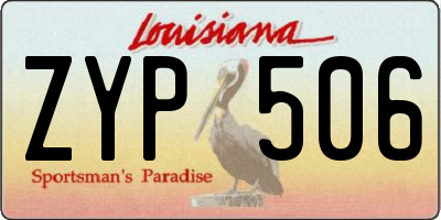 LA license plate ZYP506