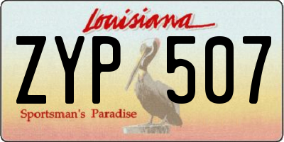 LA license plate ZYP507