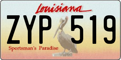 LA license plate ZYP519