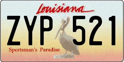 LA license plate ZYP521
