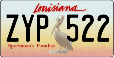 LA license plate ZYP522