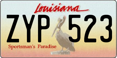 LA license plate ZYP523