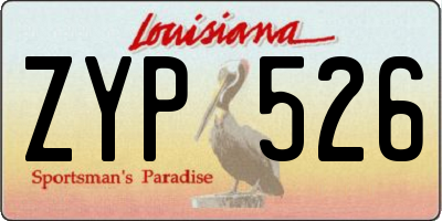 LA license plate ZYP526