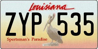 LA license plate ZYP535