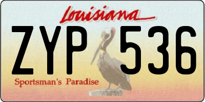 LA license plate ZYP536