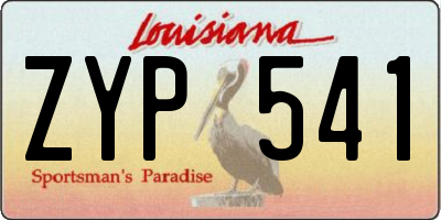 LA license plate ZYP541