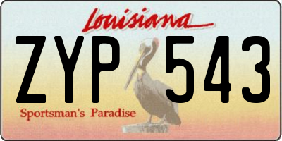 LA license plate ZYP543