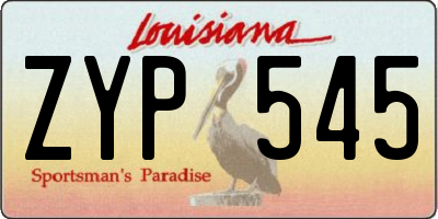 LA license plate ZYP545