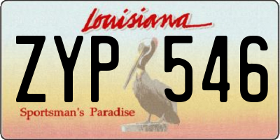 LA license plate ZYP546