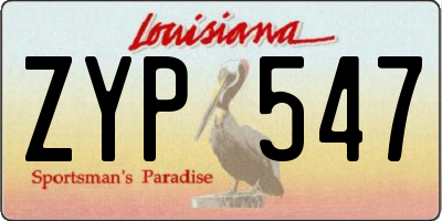 LA license plate ZYP547
