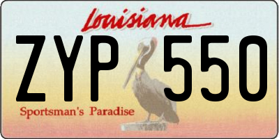 LA license plate ZYP550