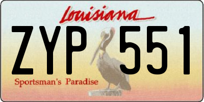 LA license plate ZYP551