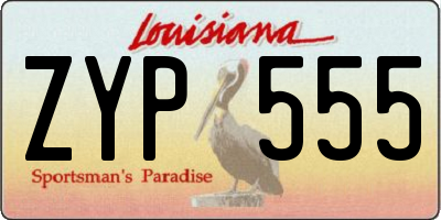 LA license plate ZYP555