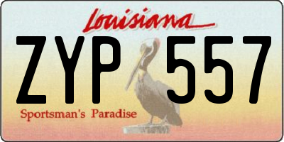 LA license plate ZYP557