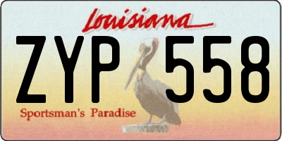 LA license plate ZYP558