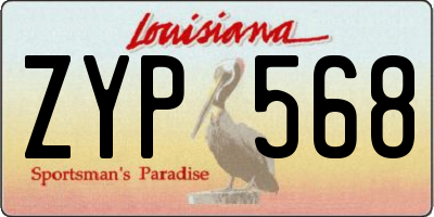 LA license plate ZYP568