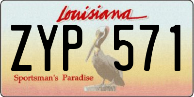 LA license plate ZYP571