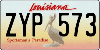 LA license plate ZYP573