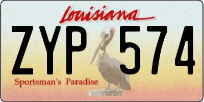 LA license plate ZYP574