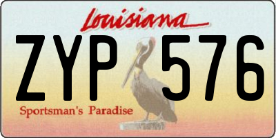 LA license plate ZYP576