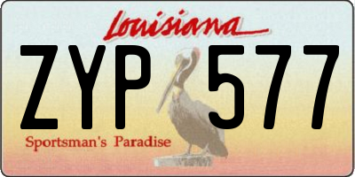 LA license plate ZYP577