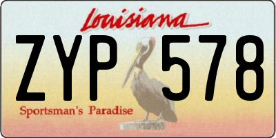 LA license plate ZYP578