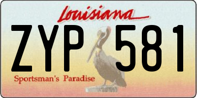 LA license plate ZYP581