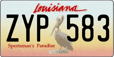 LA license plate ZYP583