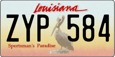 LA license plate ZYP584