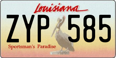 LA license plate ZYP585
