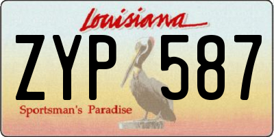 LA license plate ZYP587