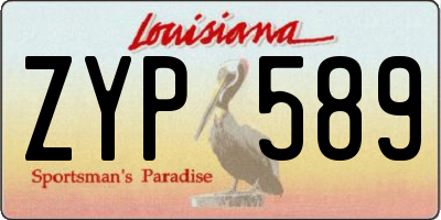 LA license plate ZYP589