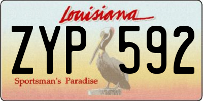 LA license plate ZYP592
