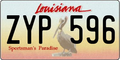 LA license plate ZYP596