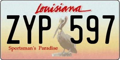 LA license plate ZYP597