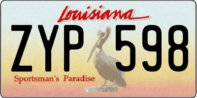 LA license plate ZYP598