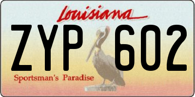 LA license plate ZYP602