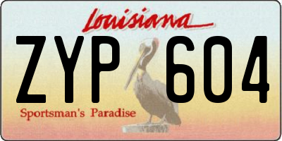 LA license plate ZYP604