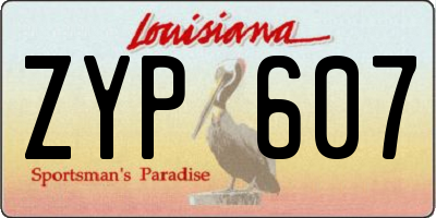 LA license plate ZYP607