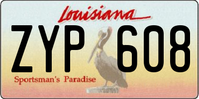LA license plate ZYP608