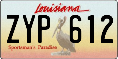 LA license plate ZYP612