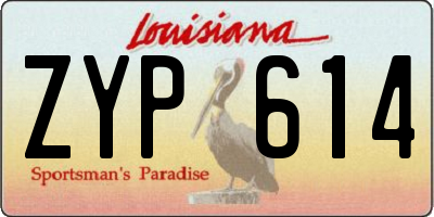 LA license plate ZYP614