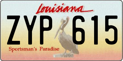 LA license plate ZYP615