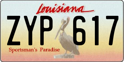 LA license plate ZYP617