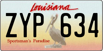 LA license plate ZYP634
